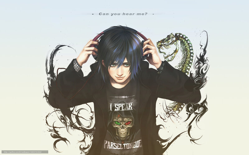 Anime character with headphones