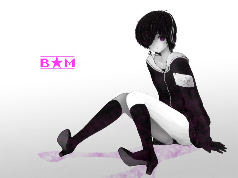 anime character with headphones