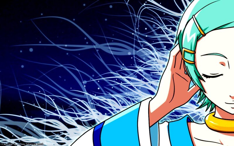 anime character with headphones