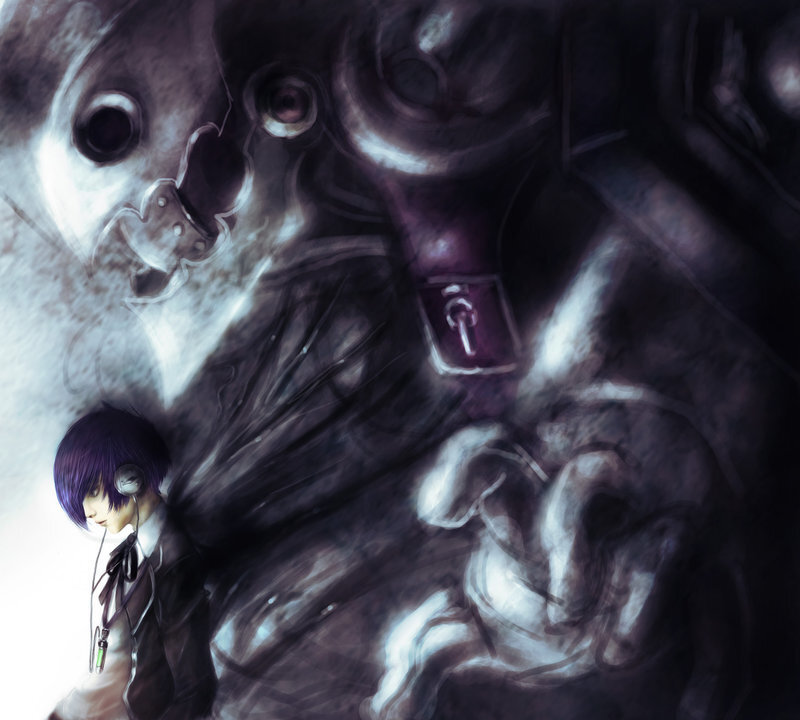 anime character with headphones