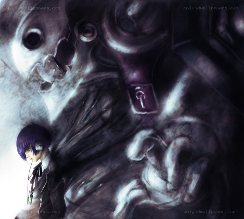 anime character with headphones