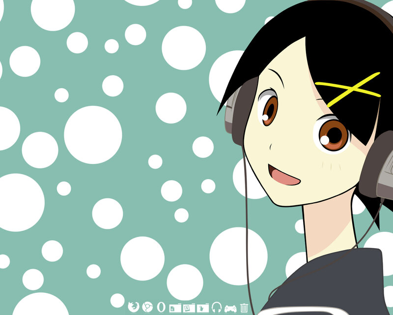 anime character with headphones