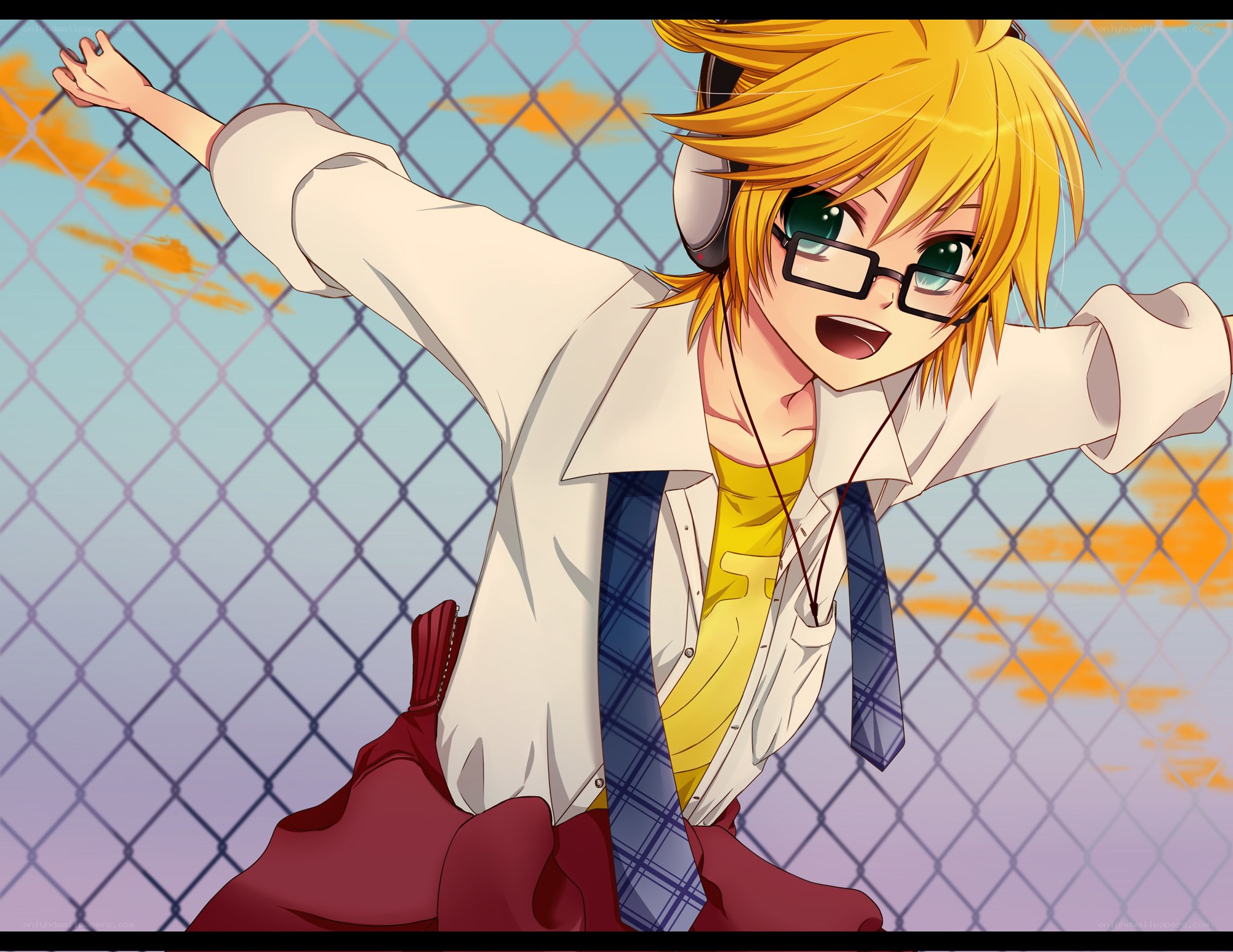 anime character with headphones