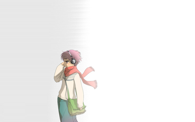 anime character with headphones