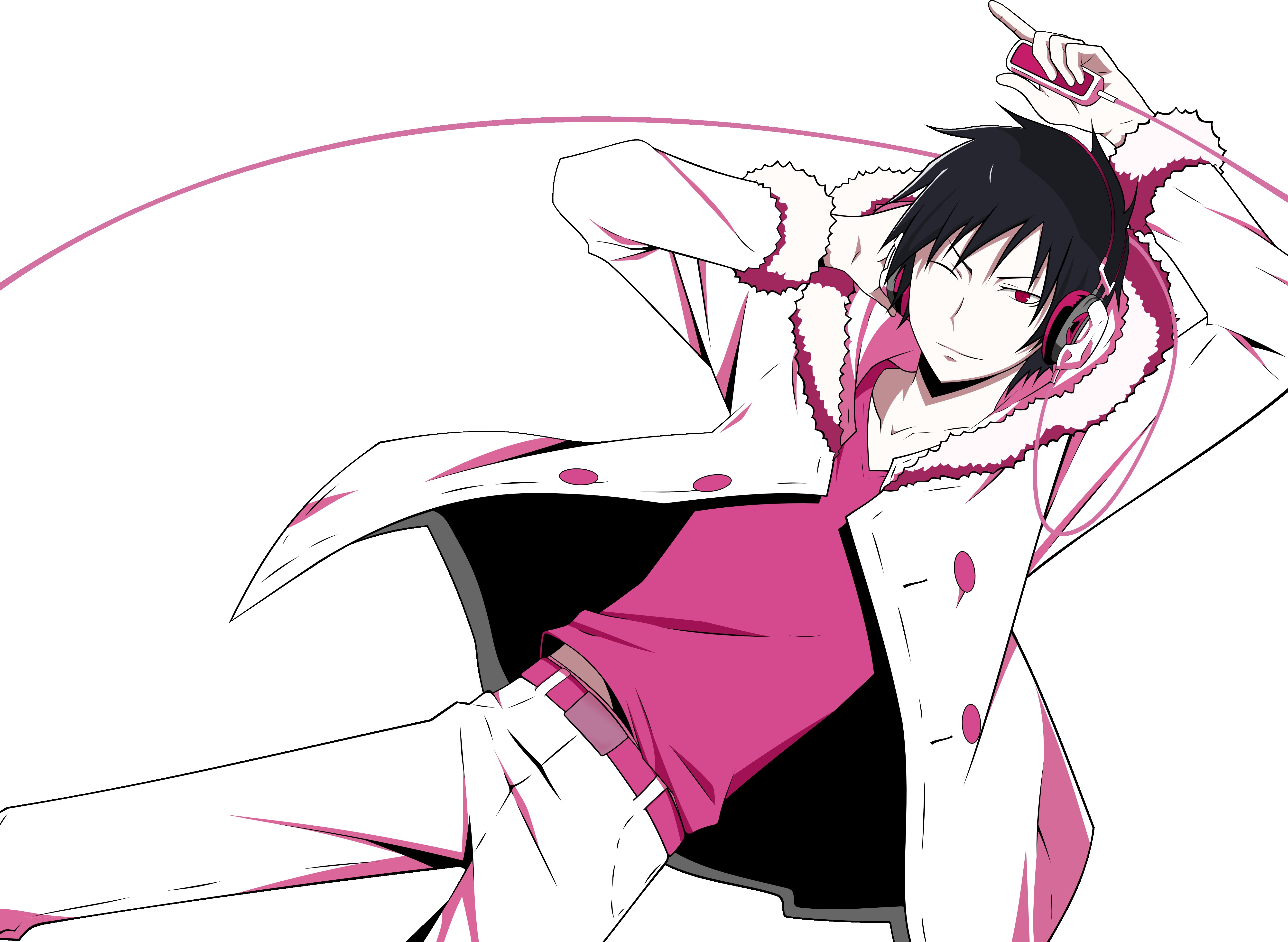 anime character with headphones