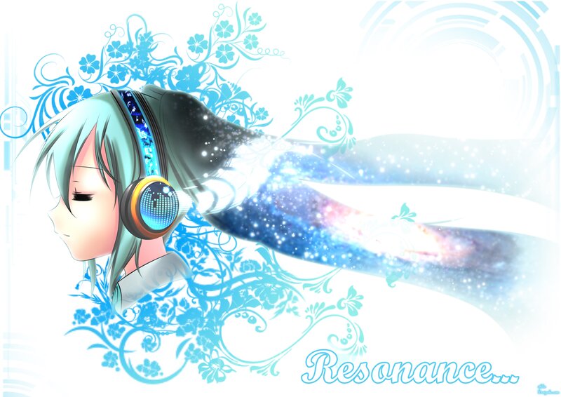 Anime character with headphones
