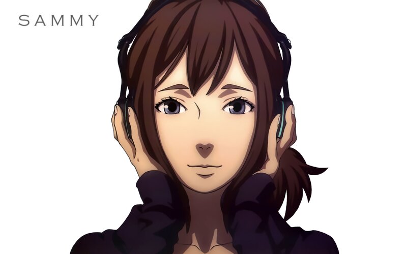 anime character with headphones