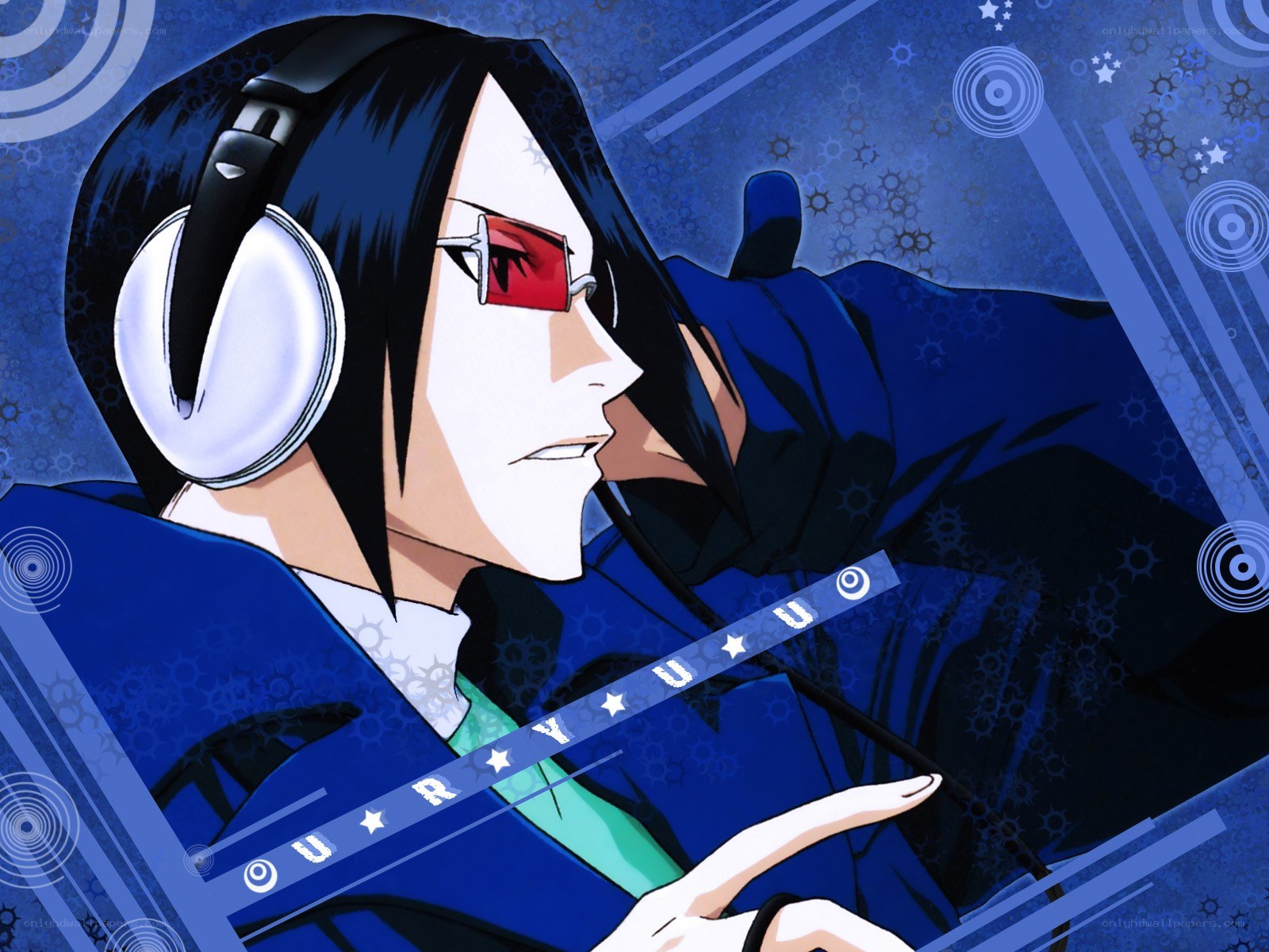 anime character with headphones