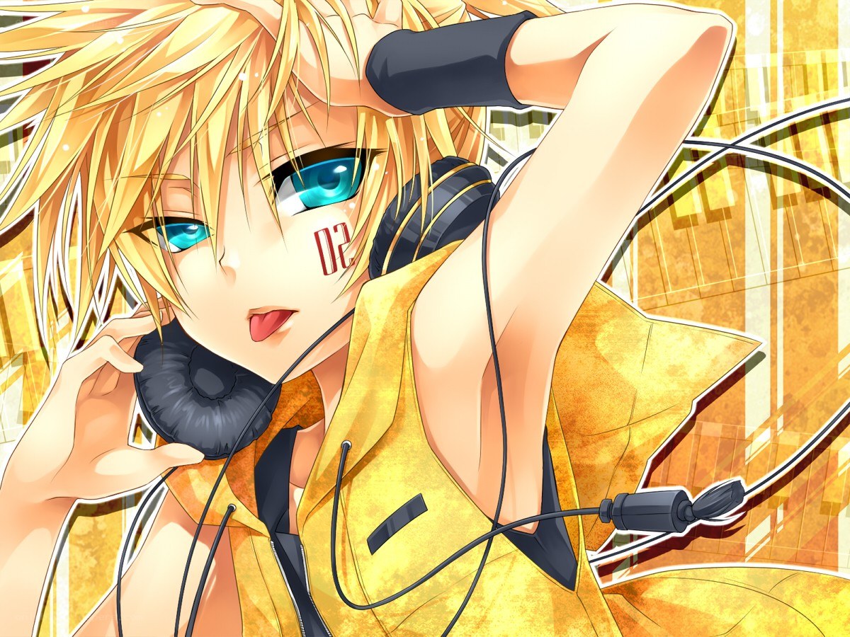 anime character with headphones