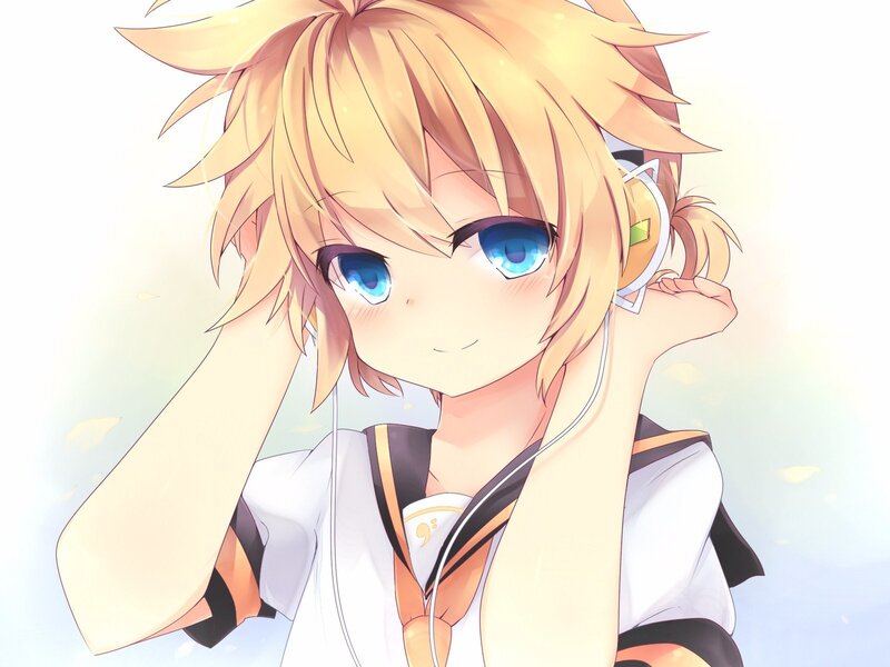 anime character with headphones
