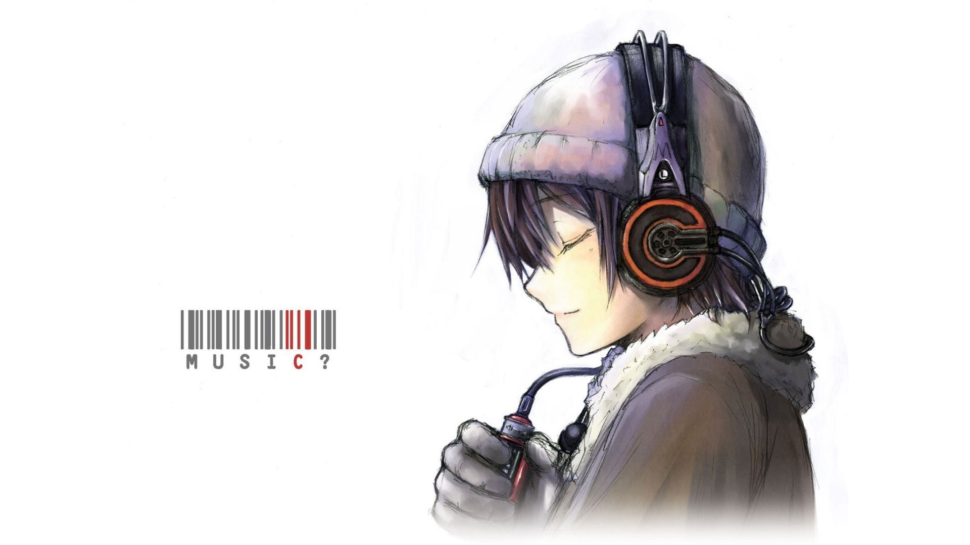 anime character with headphones