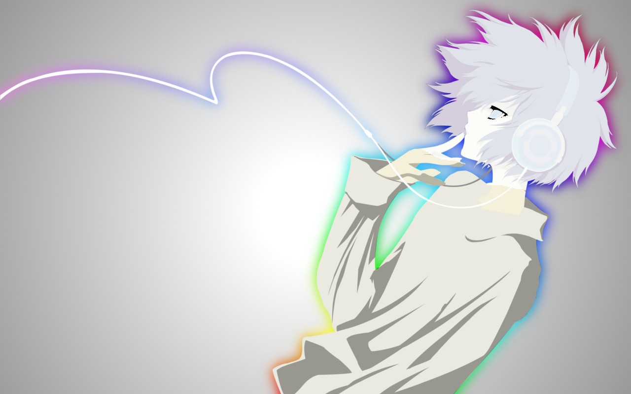 anime character with headphones
