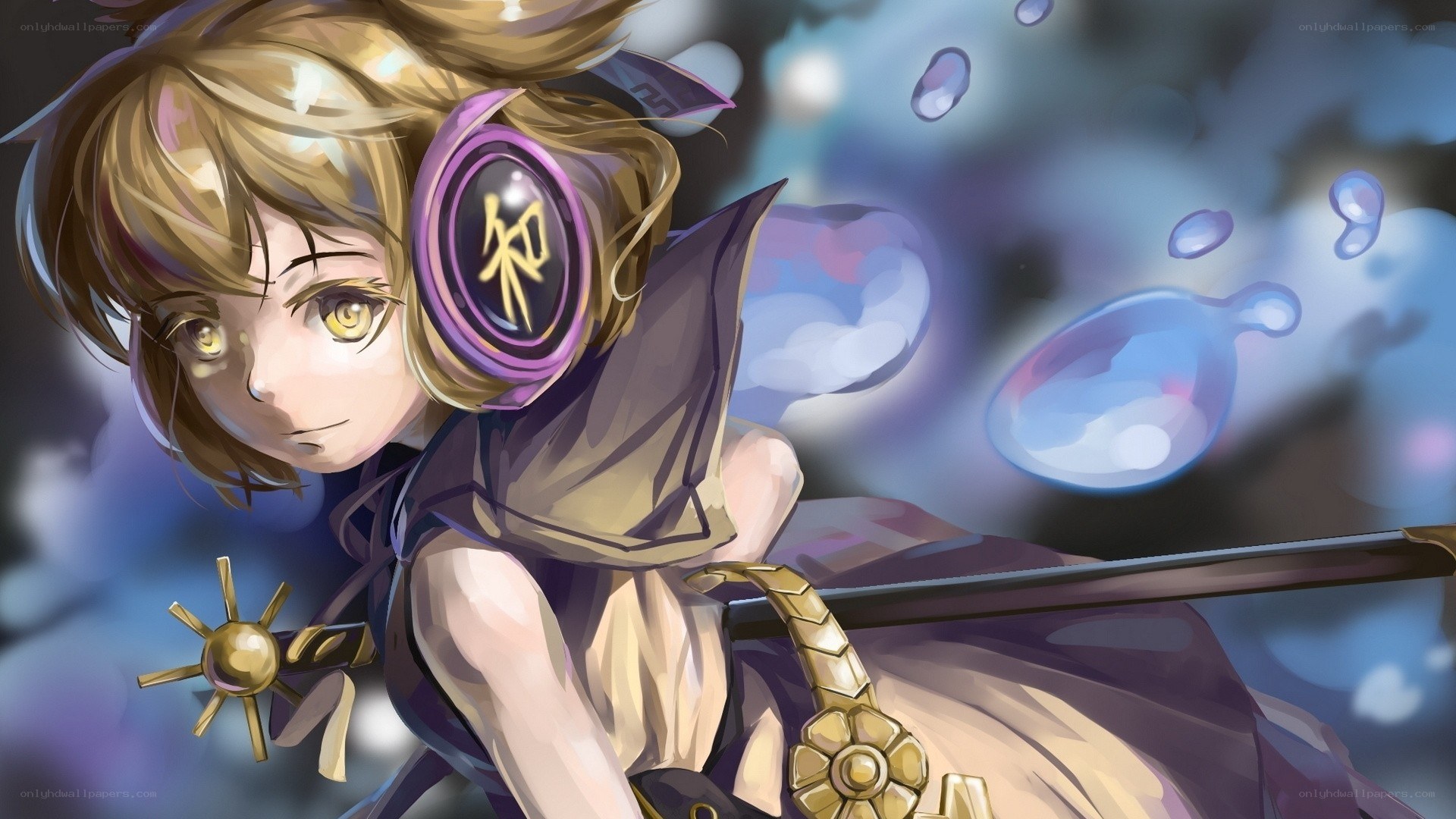 anime character with headphones
