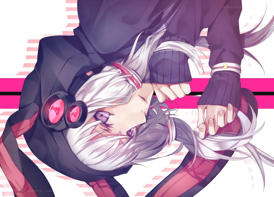 anime character with headphones