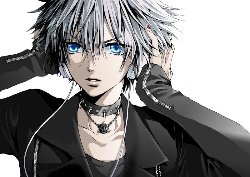 anime character with headphones