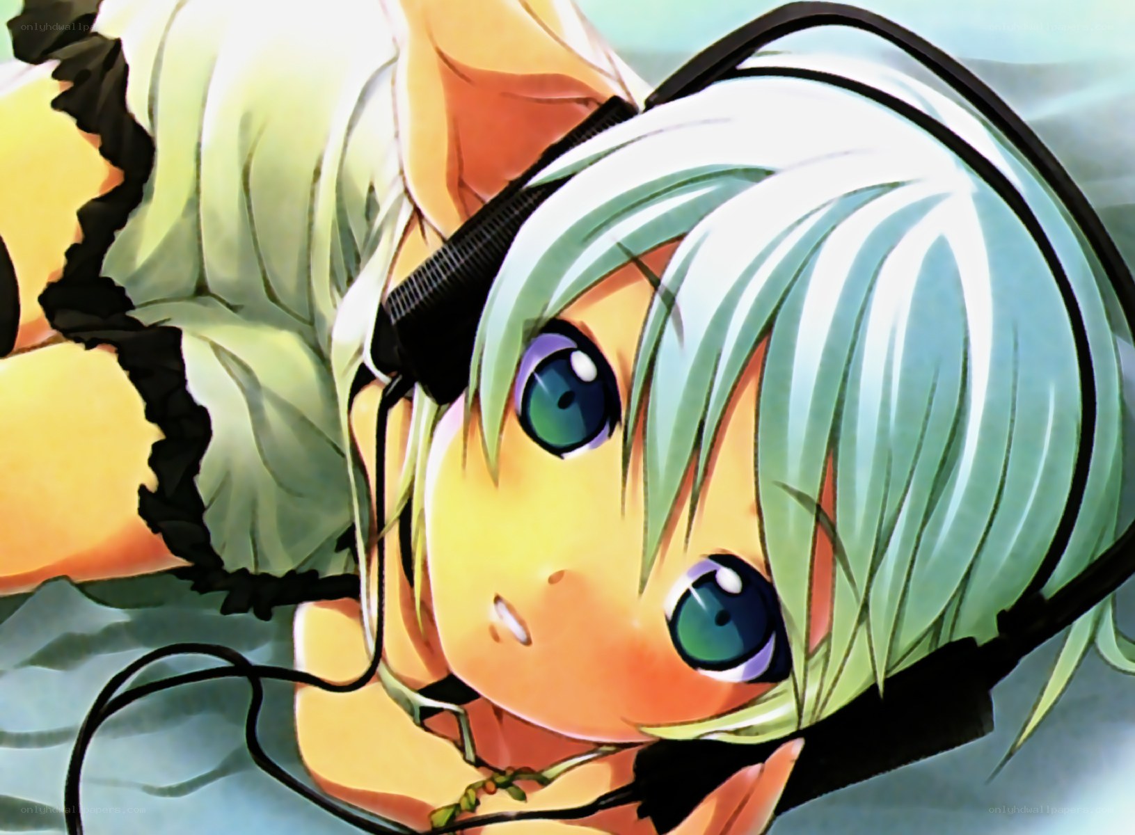 anime character with headphones