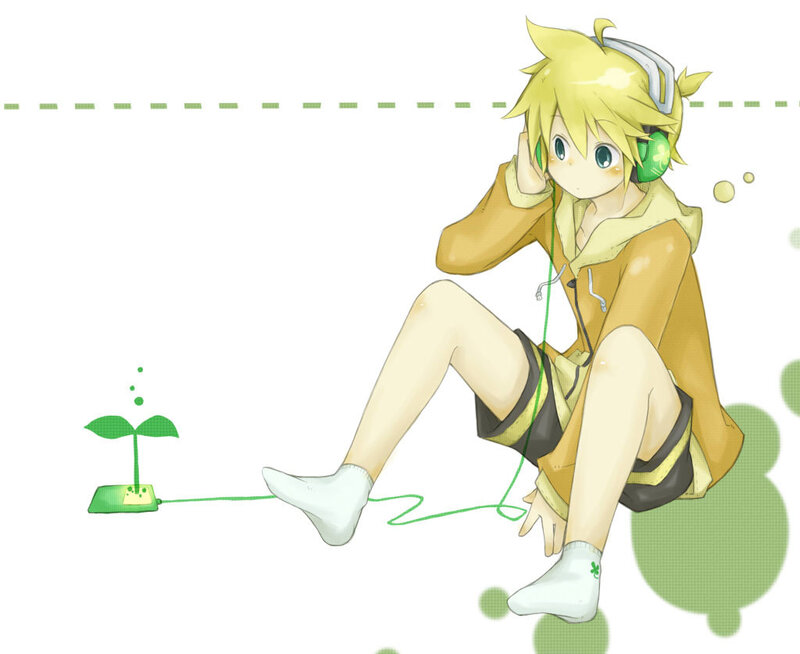 anime character with headphones
