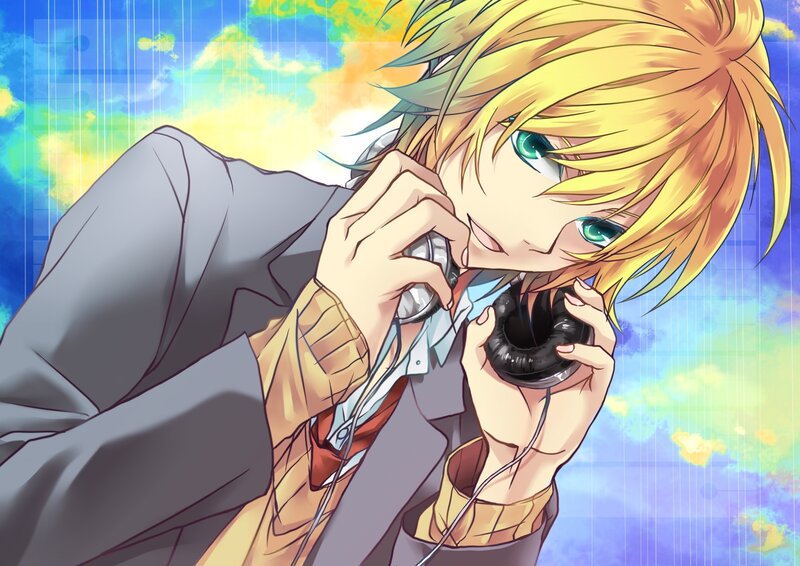 anime character with headphones