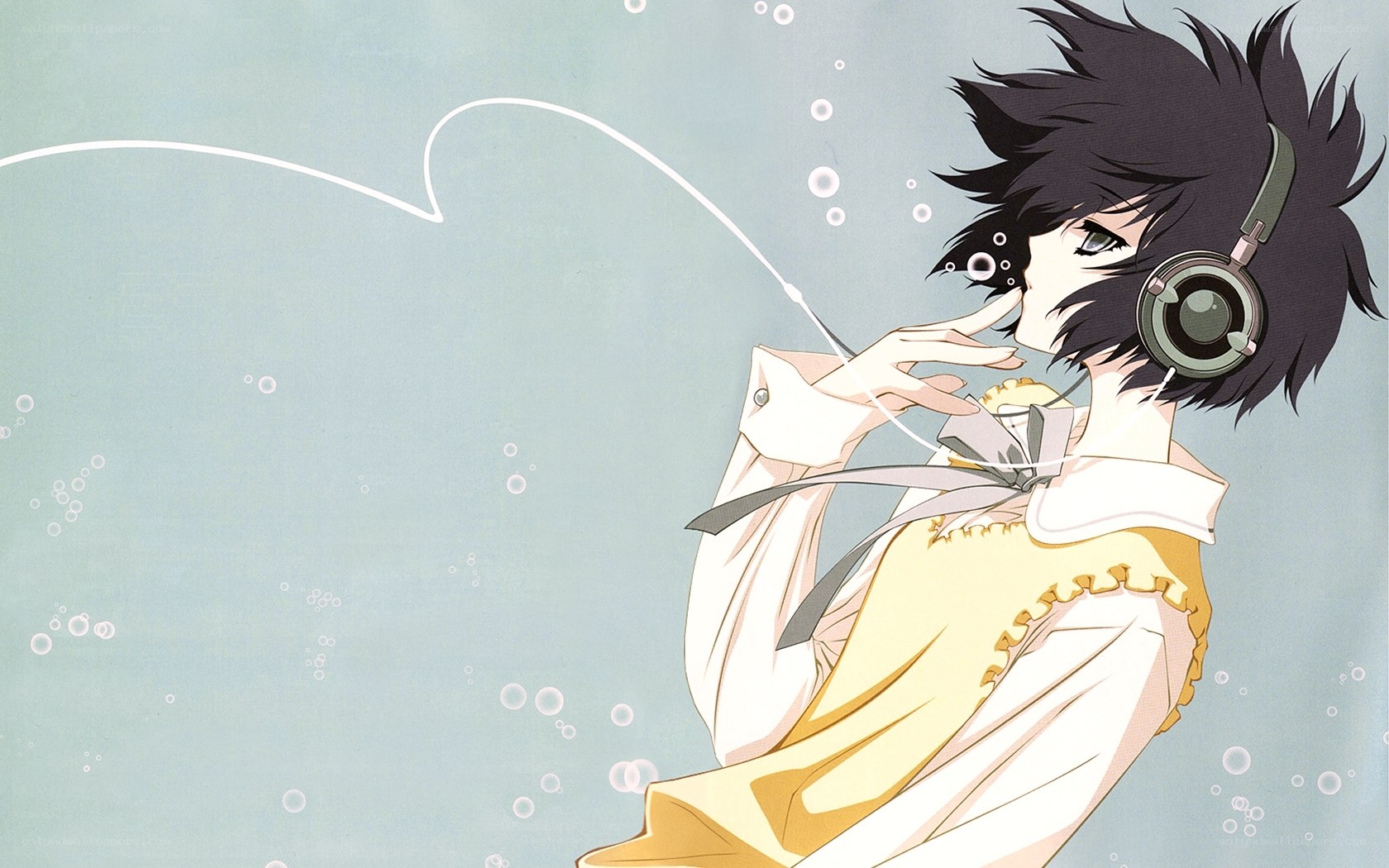 anime character with headphones