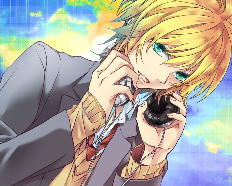 anime character with headphones