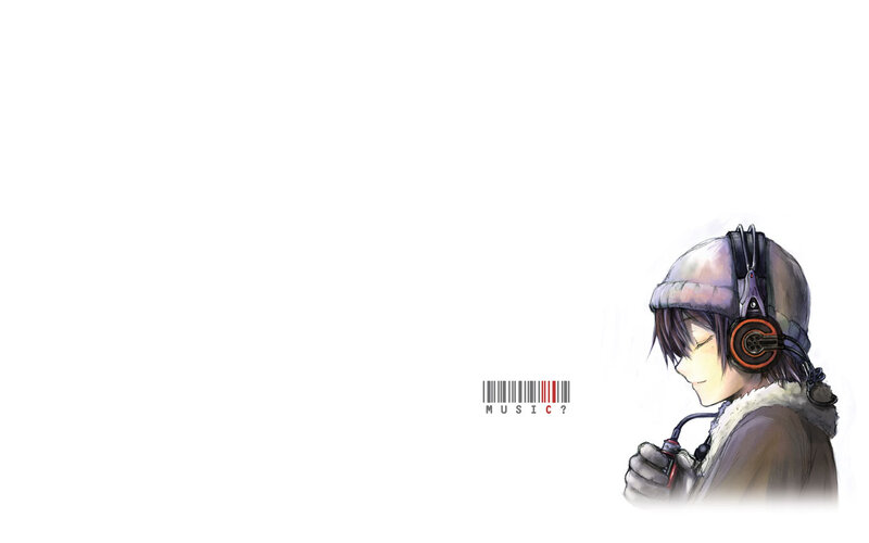 anime character with headphones
