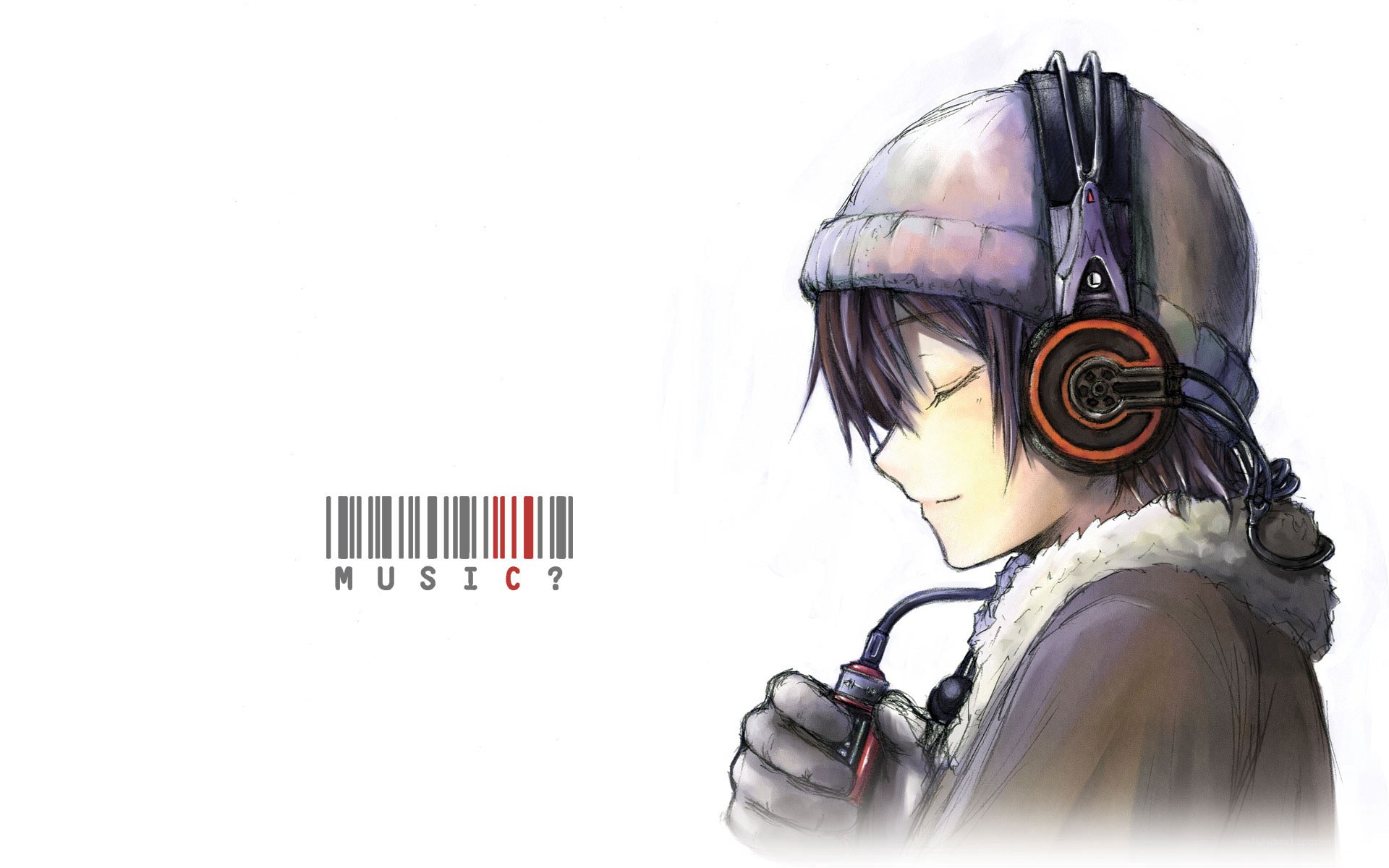 anime character with headphones