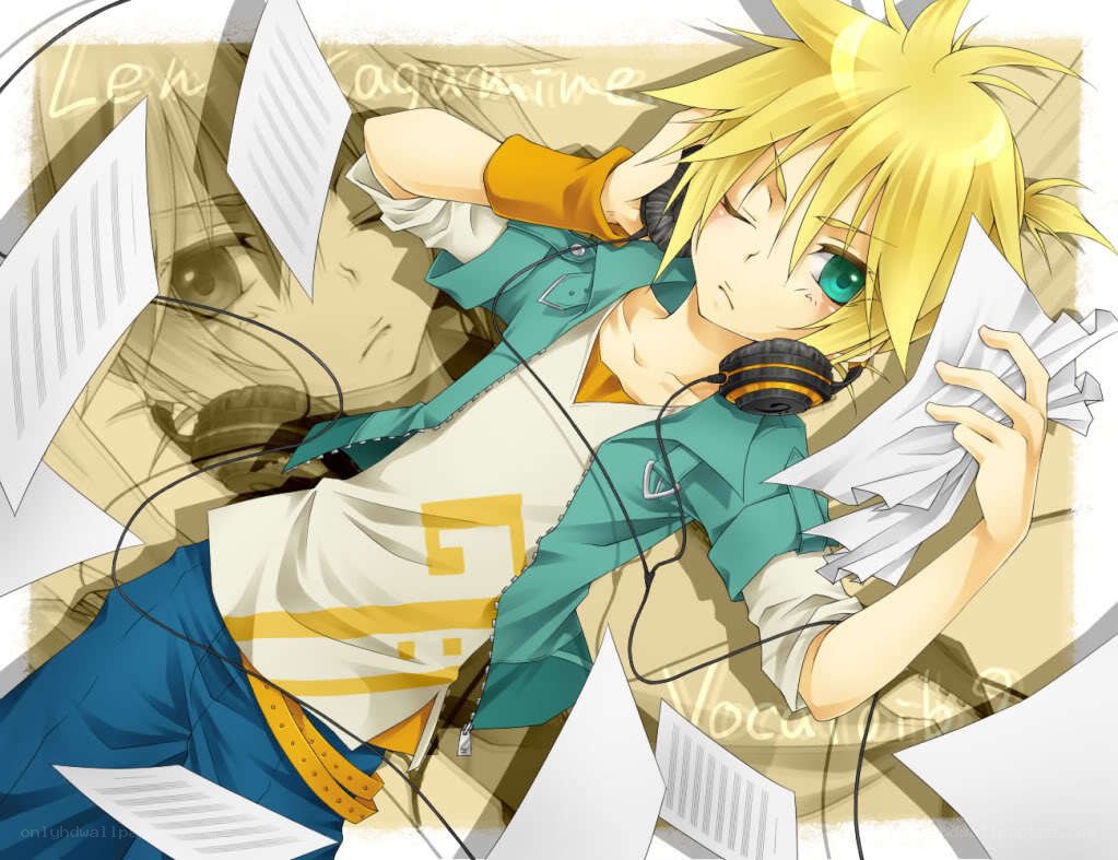 Anime character with headphones