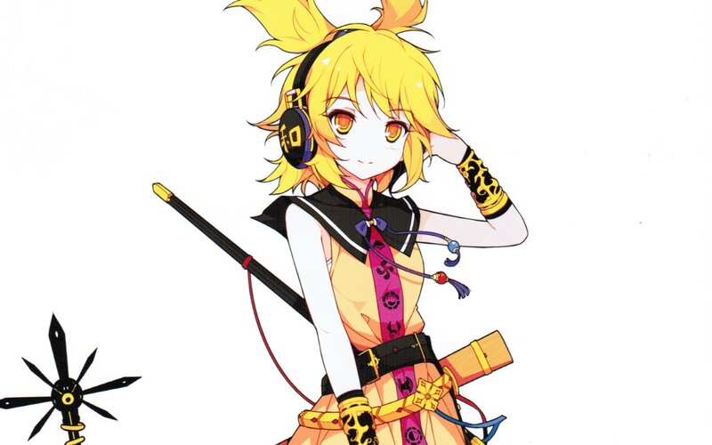 anime character with headphones and sword