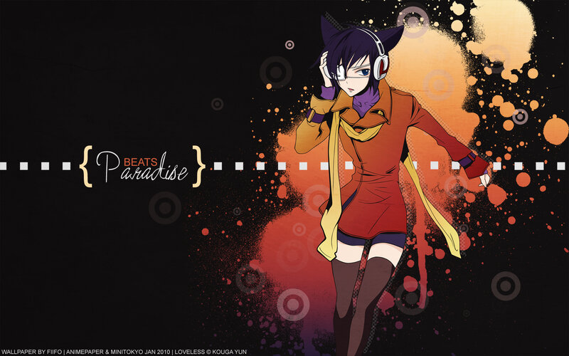 Anime Character with Headphones — Black, Dynamic, Coat