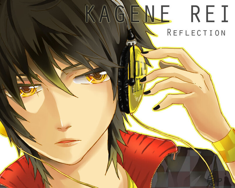 Anime Character with Headphones — Black, Intense