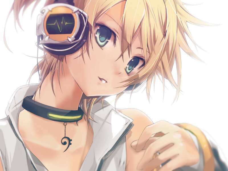 Anime Character with Headphones — Blonde