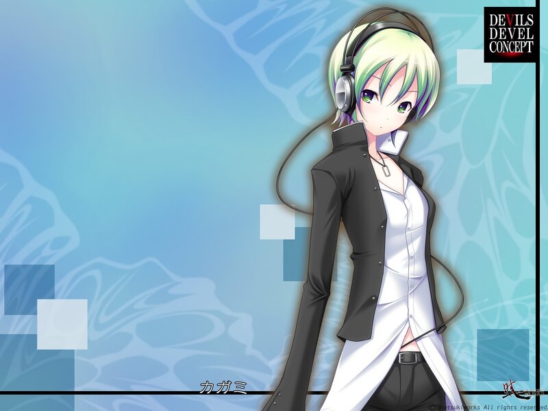 Anime Character with Headphones — Blue, Calm, Jacket