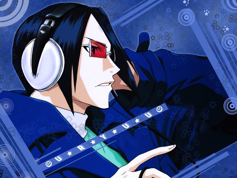 Anime Character with Headphones — Blue, Cool