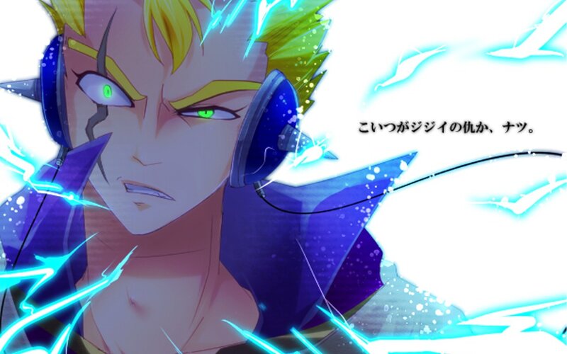 Anime Character with Headphones — Blue, Dramatic, Manga