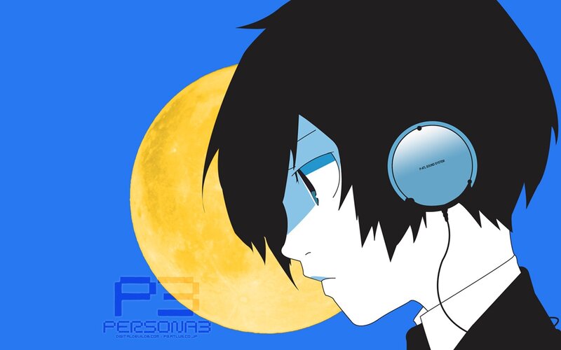 Anime Character with Headphones — Blue, Dramatic, Night