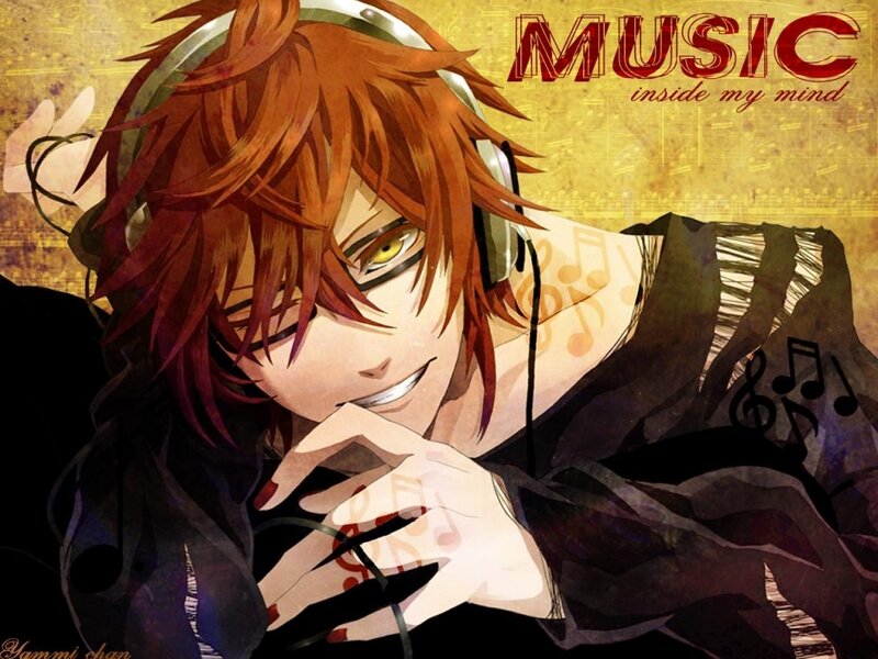Anime Character with Headphones — Brown
