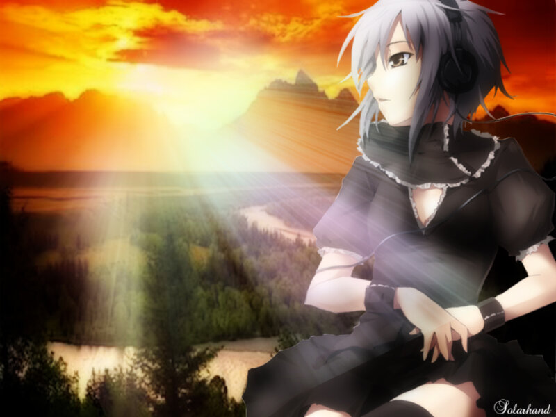 Anime Character with Headphones — Orange