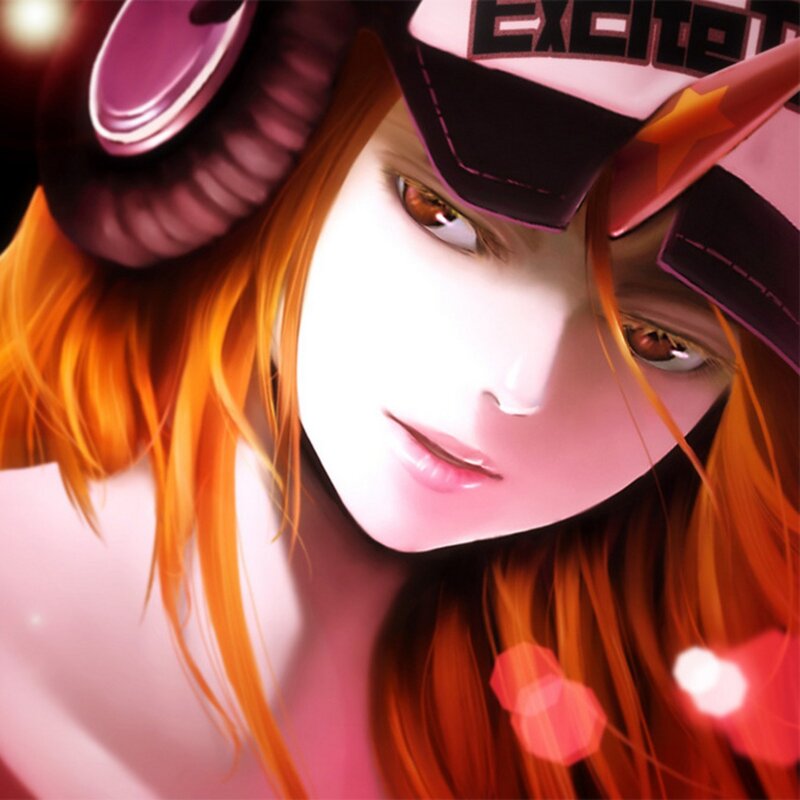 Anime Character with Headphones — Pink, Dramatic, Digital Art, Cap