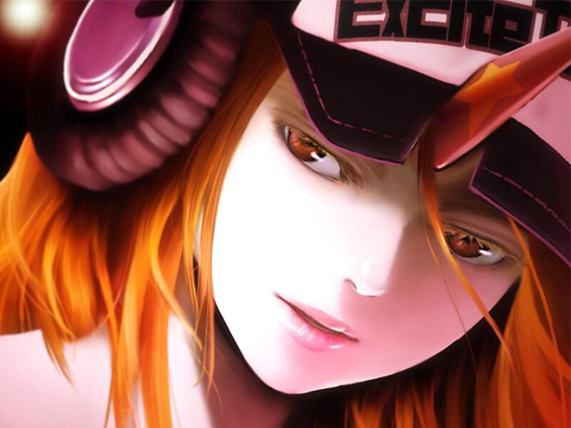 Anime Character with Headphones — Pink, Dramatic