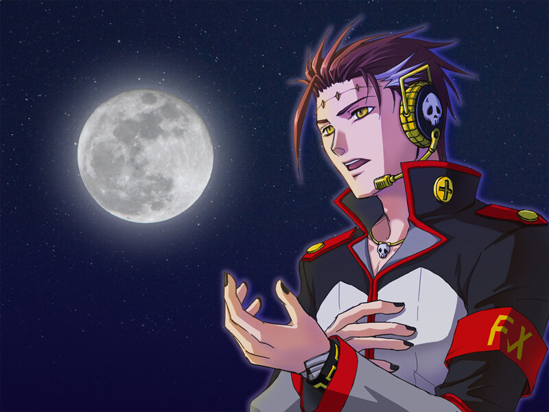Anime Character with Headphones — Purple, Dramatic