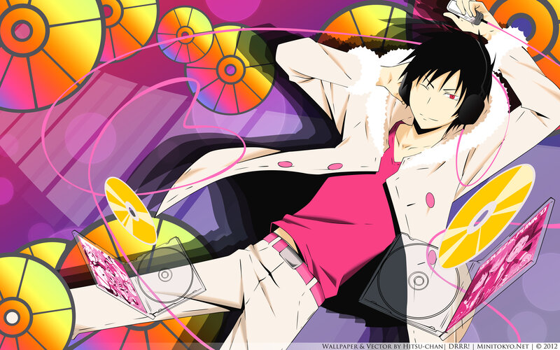 Anime Character with Headphones — Purple, Energetic