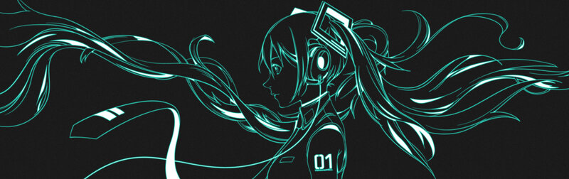 Anime Character with Headphones — Teal, Dynamic