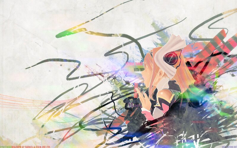 Anime Character with Headphones — White, Dynamic, Digital Art