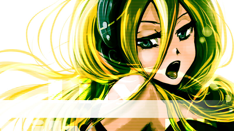 Anime Character with Headphones — Yellow, Dramatic, Manga