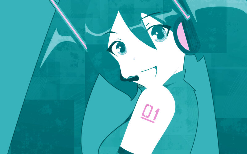 Anime Character with Headset — Teal