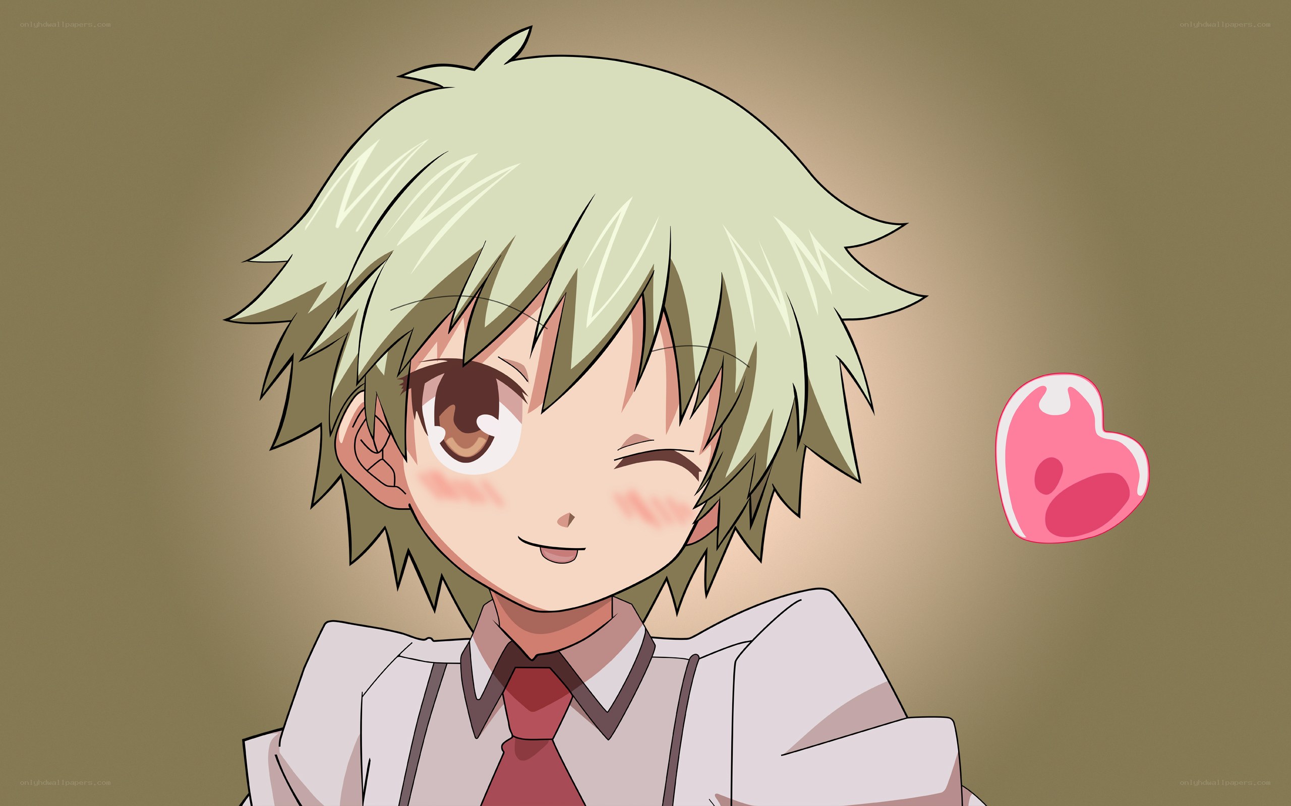 anime character with heart