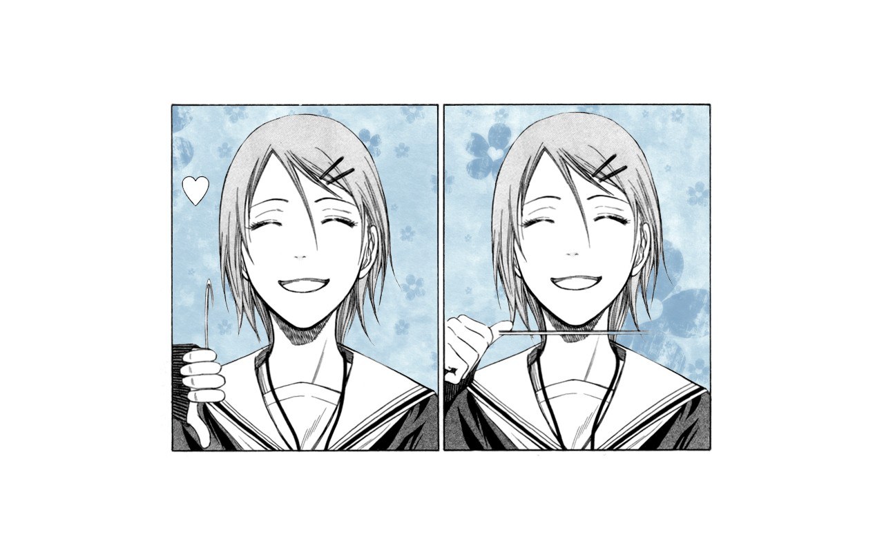 anime character with heart