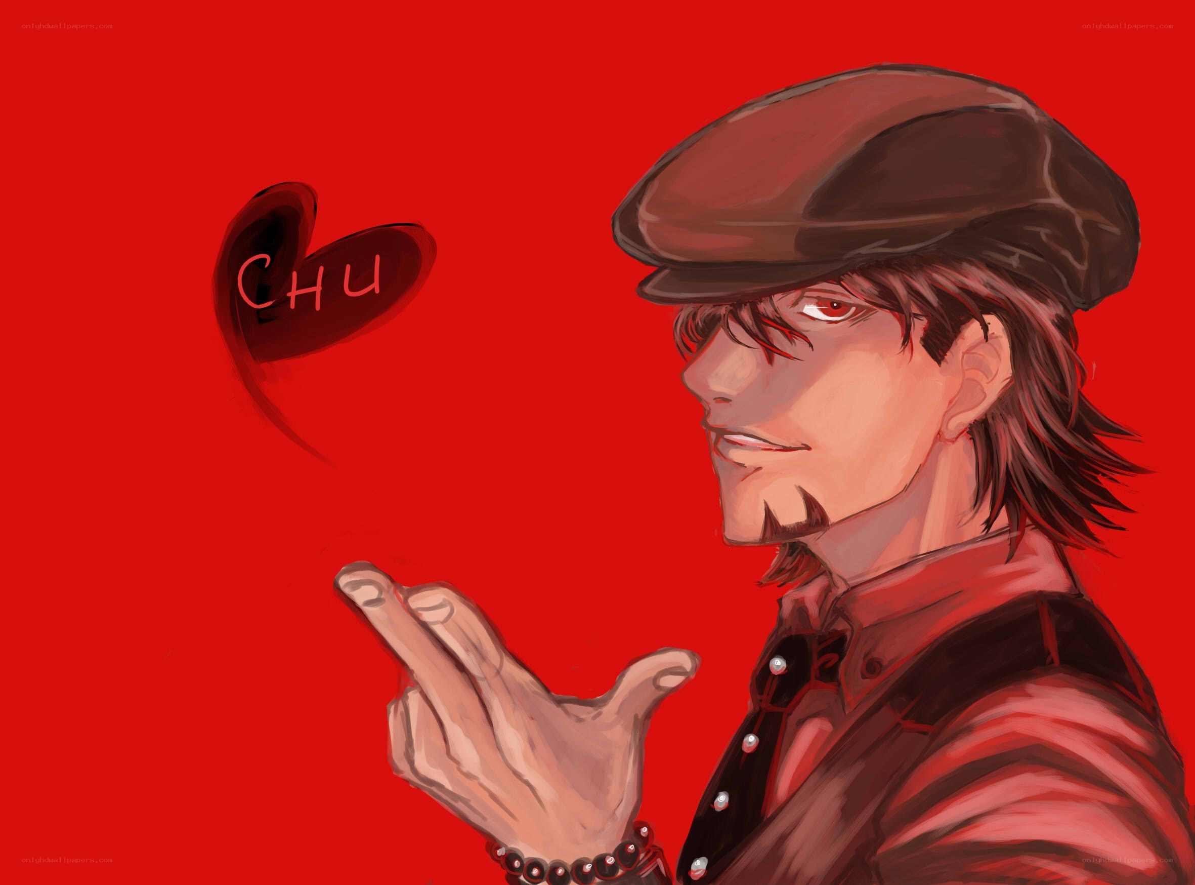 anime character with heart