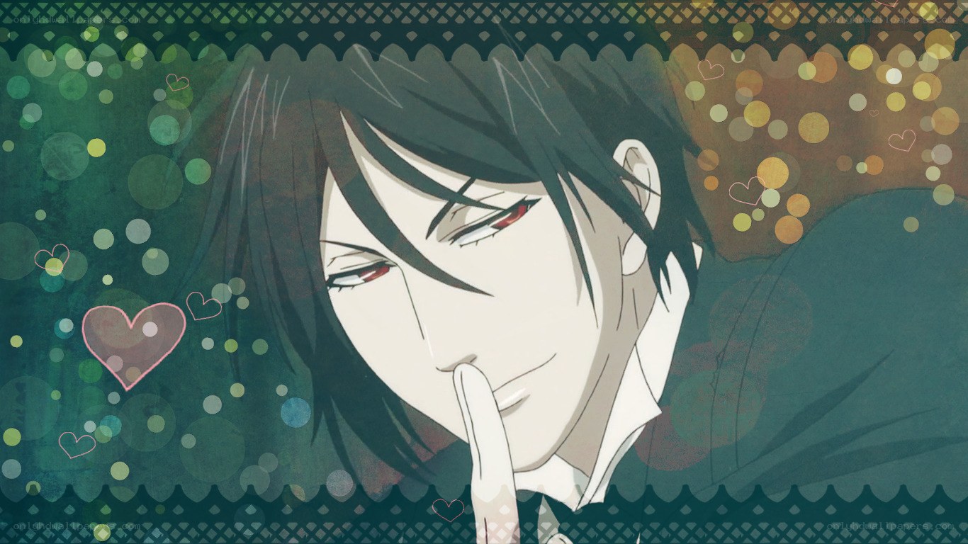 anime character with heart background