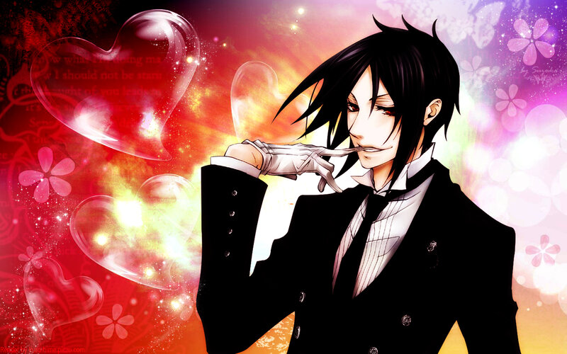 anime character with heart bubbles